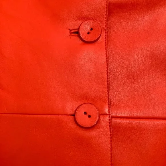 Hermès Orange Leather 2 Button Blazer - Picture 5 of 5